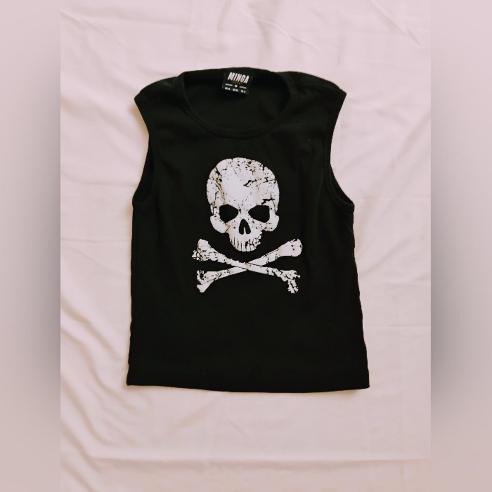 Minga London black skull tank top